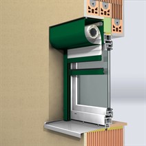 Aluminijumska roletna sa oblom kutijom, estetski zaobljen oblik i pouzdana zaštita od sunca i vremenskih uslova.