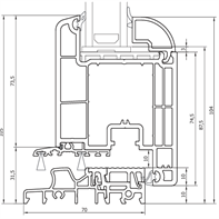 Kvalitetan PVC materijal profila vrata DECCO 71
